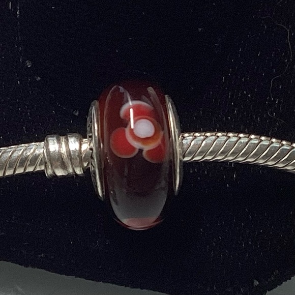 Sterling Red Murano Glass Charm - Picture 6 of 6